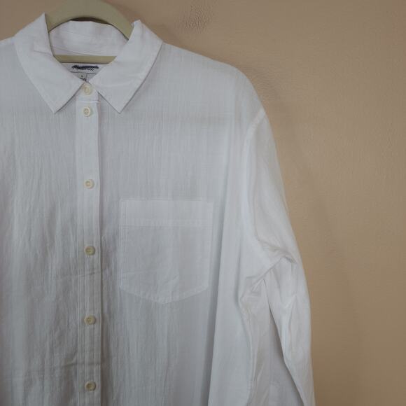 Madewell Oversized Ex-Boyfriend Tunic Shirt in White Size S - Picture 3 of 11